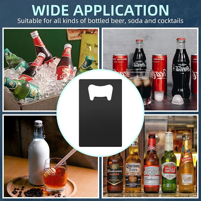 200 Pcs Credit Card Bottle Opener Bulk, Stainless Steel Metal Card Beer Bottle - Image 7