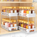 Pull Out Spice Rack Organizer for Cabinet, 2 Pack Slide Out Spice Racks by DABIGE