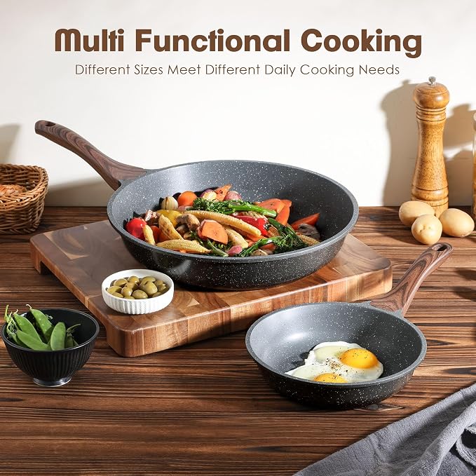 SENSARTE Nonstick Frying Pan Skillets, Swiss Granite Coating Omelette Pans - Image 5