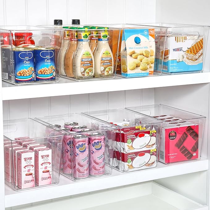 Vtopmart 6 PCS Clear Plastic Storage Bins, Pantry Organizer Containers - Image 3