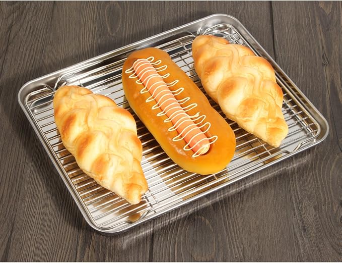 Baking Sheet and Cooling Rack Set, Stainless Steel Commercial Grade Cookie - Image 6