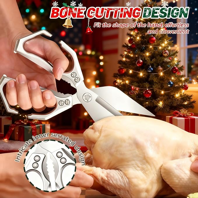 Multifunctional Heavy-Duty Kitchen Shears, Ultra Sharp Stainless Steel Poultry - Image 4