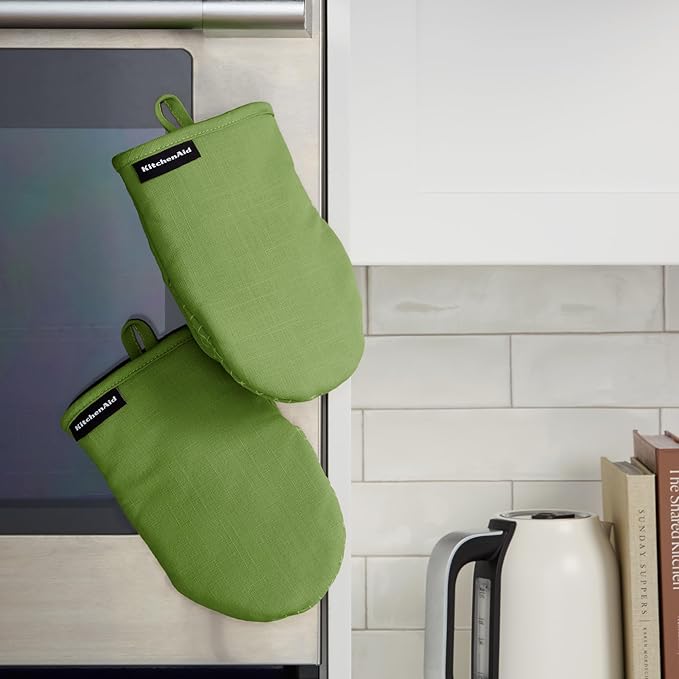 KITCHENAID Gourmet Series Gridlines Mini Oven Mitts 2-Pack Set, Heat Resistant - Image 5