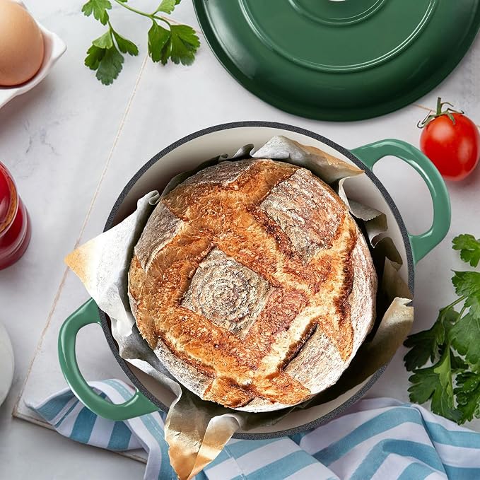 TeamFar Enameled Cast Iron Dutch Oven - 3QT Small Dutch Oven Pot - Heavy Duty - Image 6