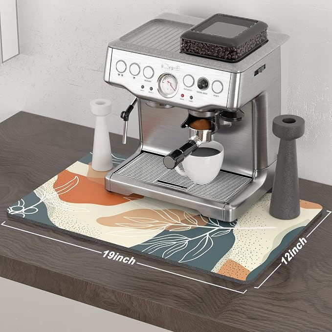 Rnivvi Coffee Mat, Hide Stain Rubber Backed Absorbent Dish Drying Pad - Image 2