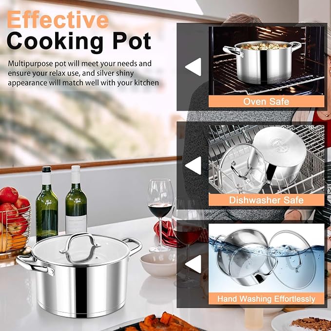 P&P CHEF 5 Quarts Cooking Stock Pot - Image 7