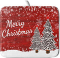 Merry Christmas Tree Red Dish Drying Mat by Anyako