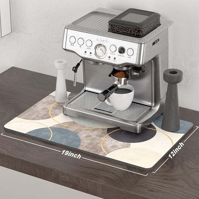 Rnivvi Coffee Mat, Hide Stain Rubber Backed Absorbent Dish Drying Pad - Image 2