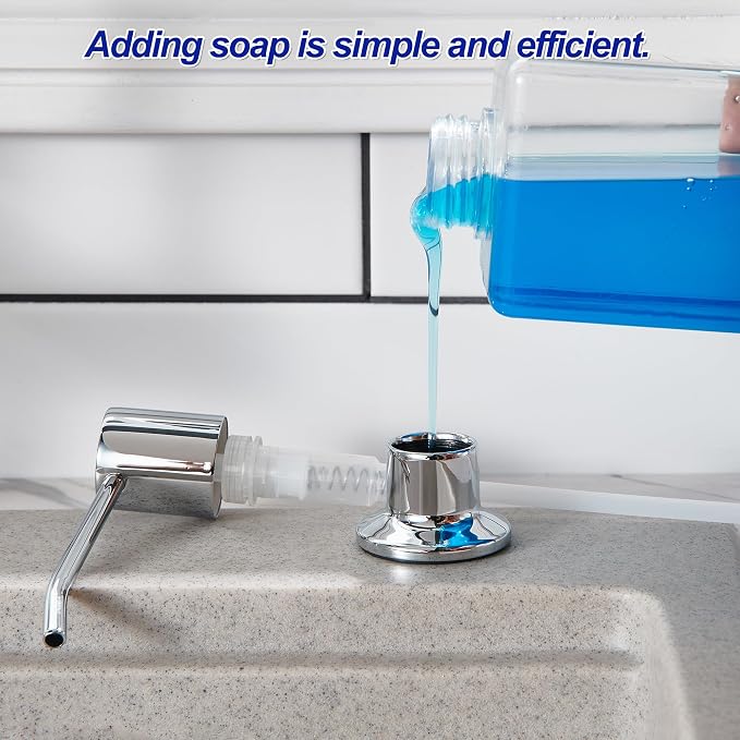 Soap Dispenser for Kitchen Sink Chrome, Sink Soap Dispenser Stainless Steel - Image 4