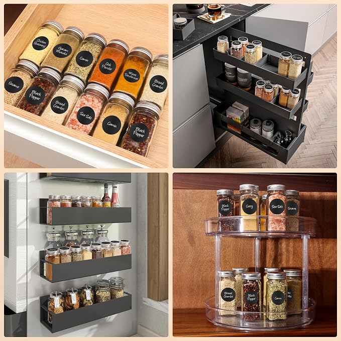 24Pcs Spice Jars with Label, 4oz Empty Square Seasoning Containers, Spice Jars - Image 6
