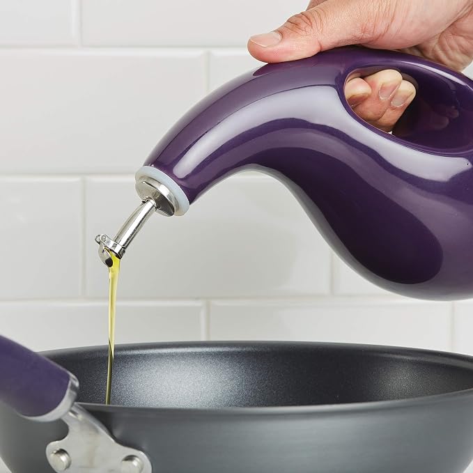 Rachael Ray Solid Glaze Ceramics EVOO Olive Oil Bottle Dispenser - Image 2
