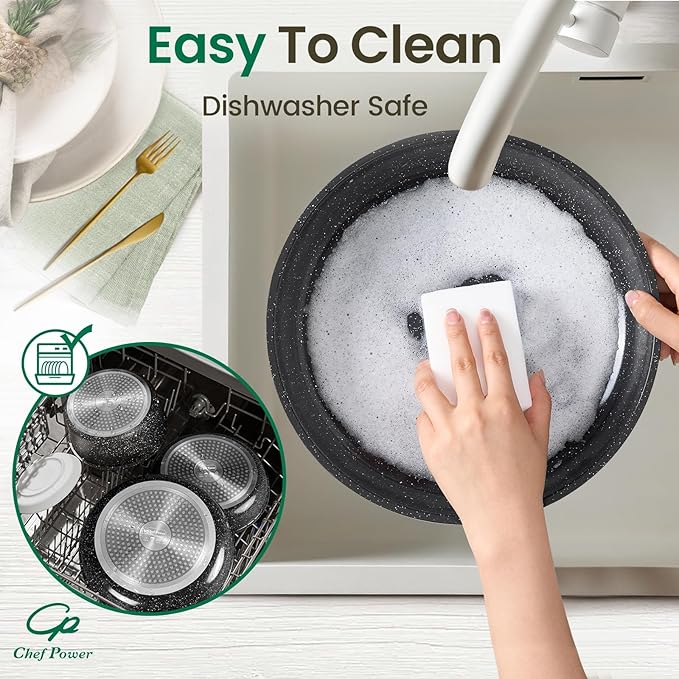 Chef Power Ceramic Nonstick Cookware Set 19 Piece - Image 5