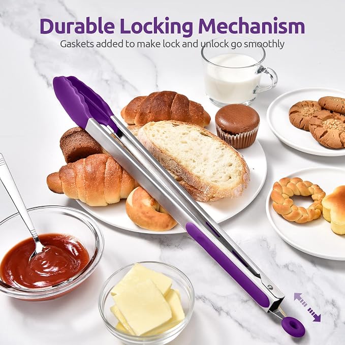 600ºF Heat Resistant Kitchen Tongs: U-Taste 16 inch Extra Long Large Silicone - Image 7