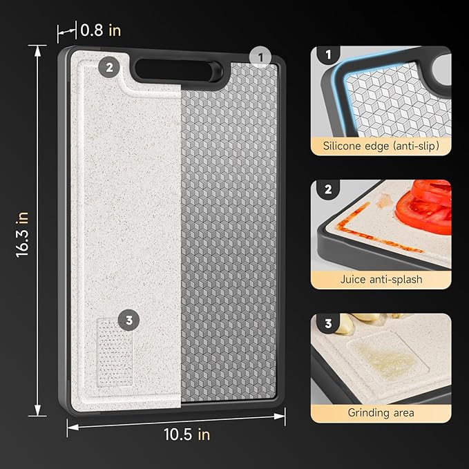 Double Sided Cutting Board, Food Grade, Scratch Resistant Mesh, Large Size - Image 4