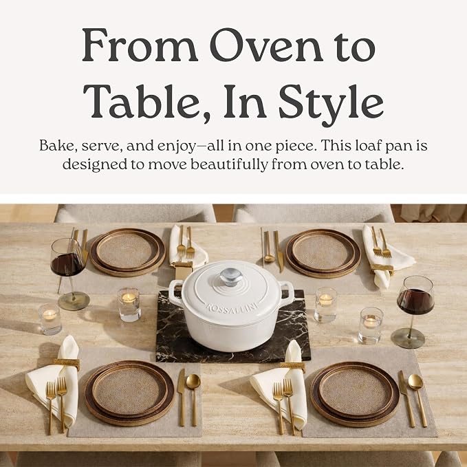 ROSSALLINI Signature Enameled Cast Iron Dutch Oven, Non-Stick Serving Pot - Image 6