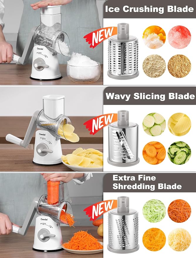 Geedel Rotary Cheese Grater Vegetable Shredder - Image 3