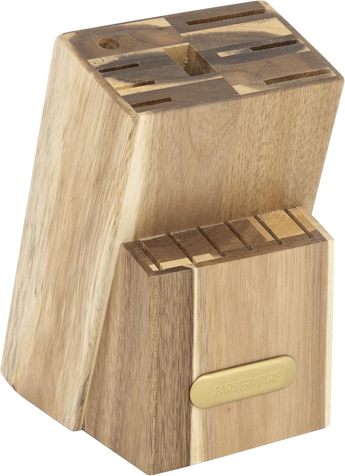 Farberware 15-Piece Triple Riveted Acacia Knife Block Set, High - Image 3