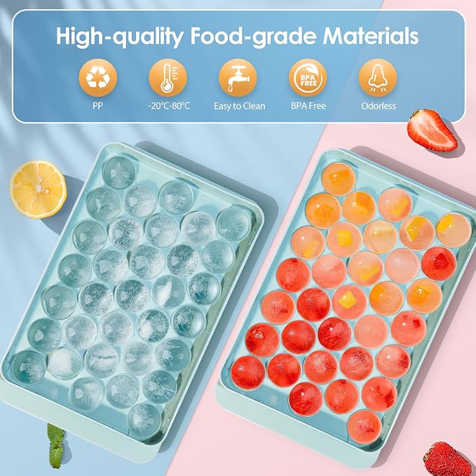 WIBIMEN Ice Cube Tray with Lid and Bin - Image 3