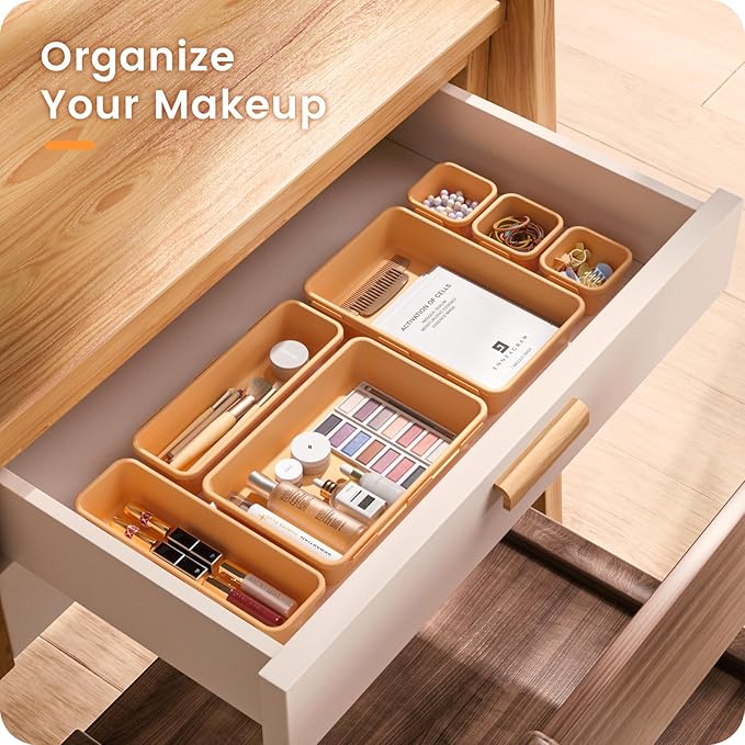 A-LUGEI【】【5 Size】Tool Box Organizer Tray Divider Set, 【Orange】 Desk - Image 3