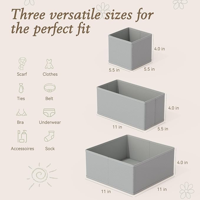 Criusia Drawer Organizers 18-Piece Set, Dresser Organizer - Image 2
