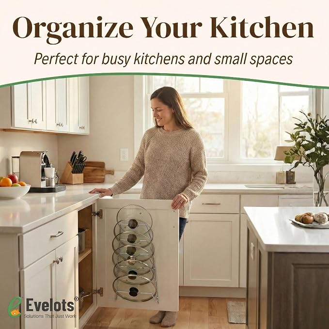 Evelots 6-Tier Pot Lid Organizer - Image 5