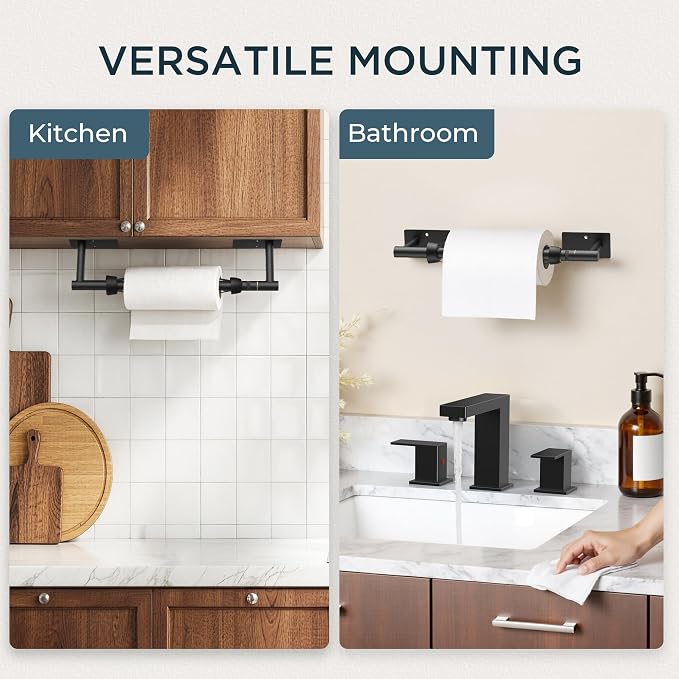 FORIOUS Paper Towel Holder Under Cabinet, Single Hand Operable - Image 9
