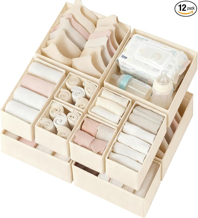Criusia Drawer Organizer Clothes 12 Pack, Dresser Organizer by Criusia