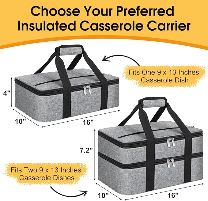 Insulated Casserole Carrier, Portable Casserole Carrier - Image 2