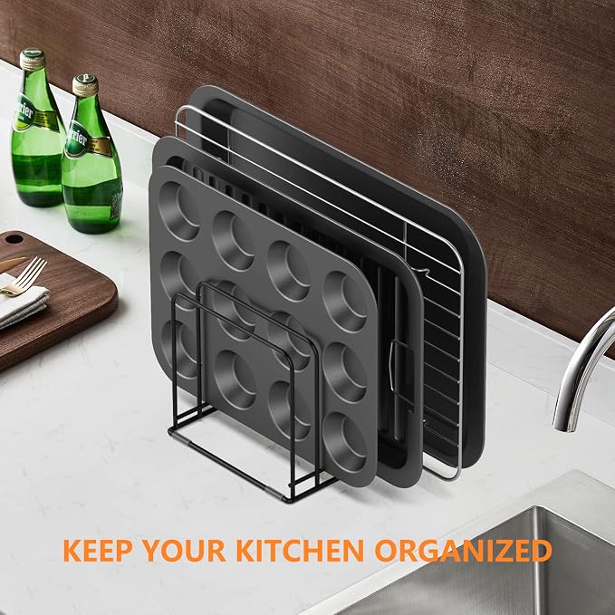 KORRTFID Kitchen Cabinet Organizer, Steel Cookware Holder, Divided Holder - Image 6