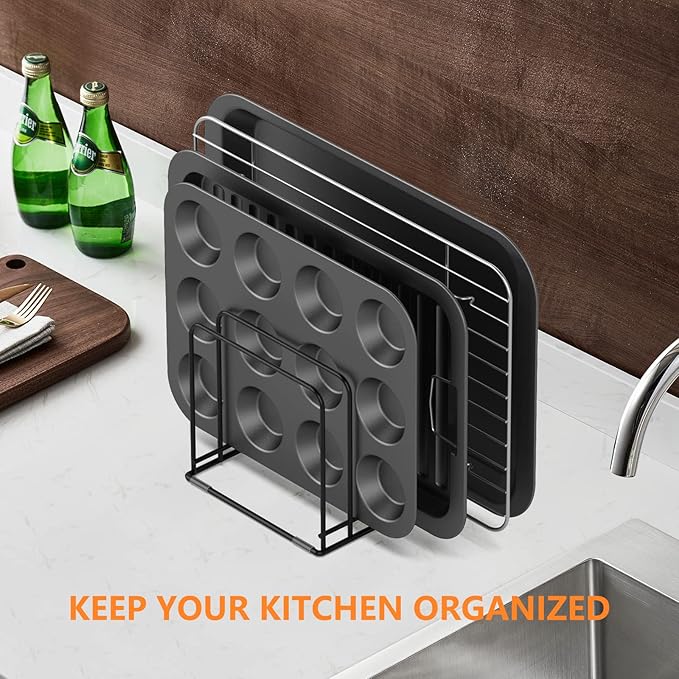 KORRTFID Kitchen Cabinet Organizer, Steel Cookware Holder, Divided Holder - Image 5