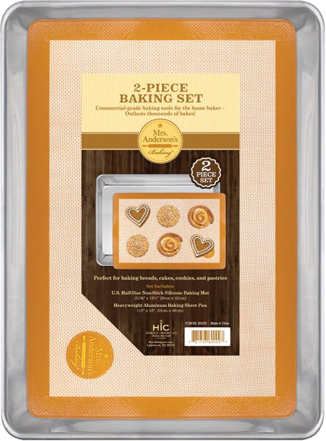 Mrs. Anderson’s Baking Non-Stick Silicone Half-Size Baking Mat and Sheet Pan Set - Image 2
