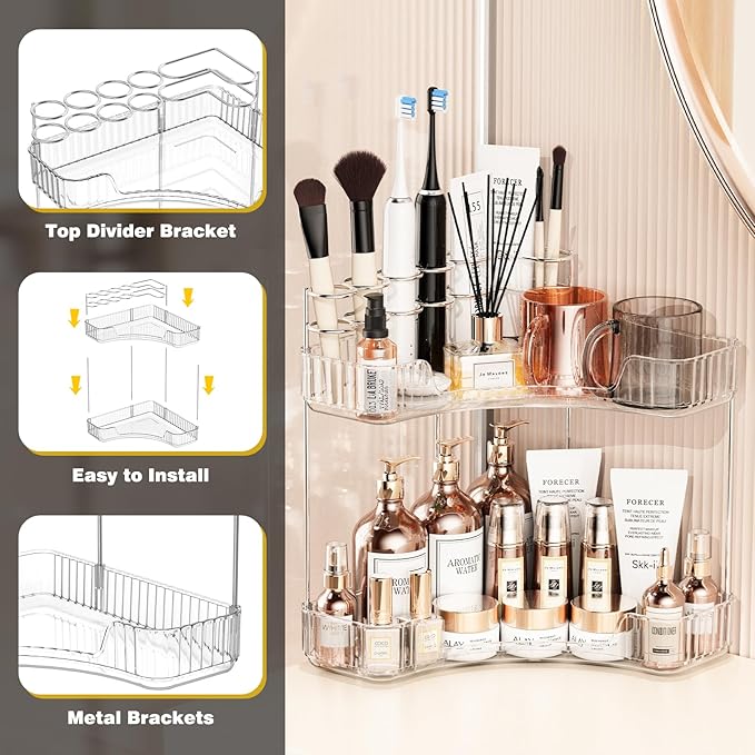 Asayuee 2-Tier Corner Bathroom Counter Organizer - Image 6