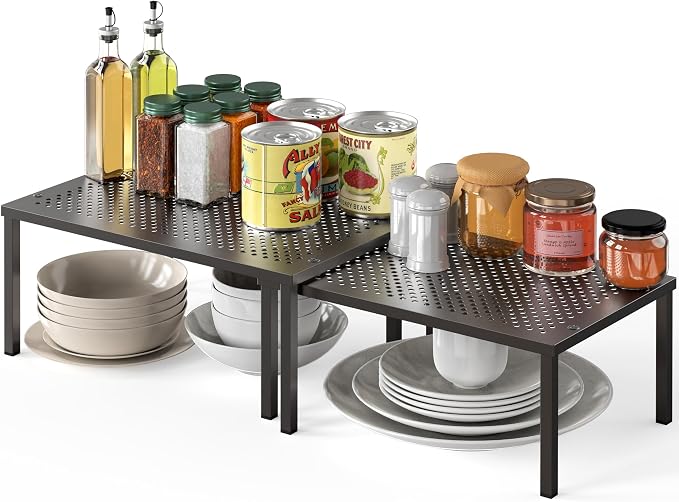 Simple Houseware Expandable Stackable Cabinet and Counter Shelf Organizer by SimpleHouseware