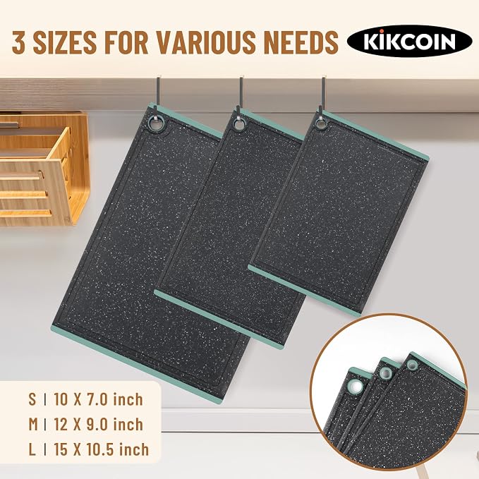 Plastic Cutting Boards for Kitchen, 3-Piece Large Cutting Board Set Dishwasher - Image 2