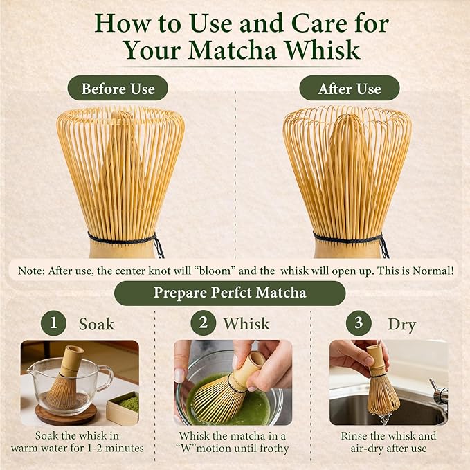 Matcha Whisk - Bamboo 100 Prong Handcrafted Natural Whisk - Image 4
