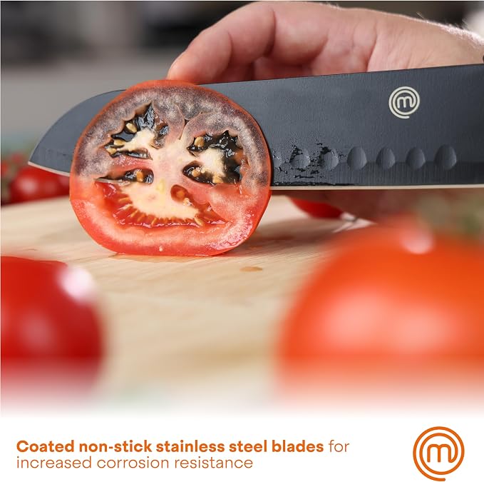 MasterChef Knife Set with Block, 6 Kitchen Knives and a Universal Knife Holder - Image 5