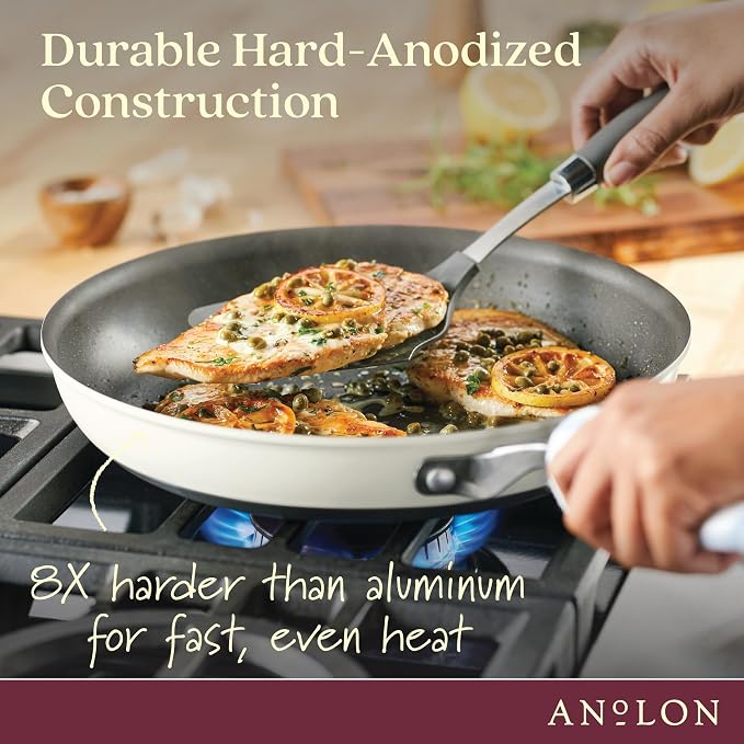Anolon Achieve Hard Anodized Nonstick Cookware Pots and Pans Set, 9 Piece - Image 6