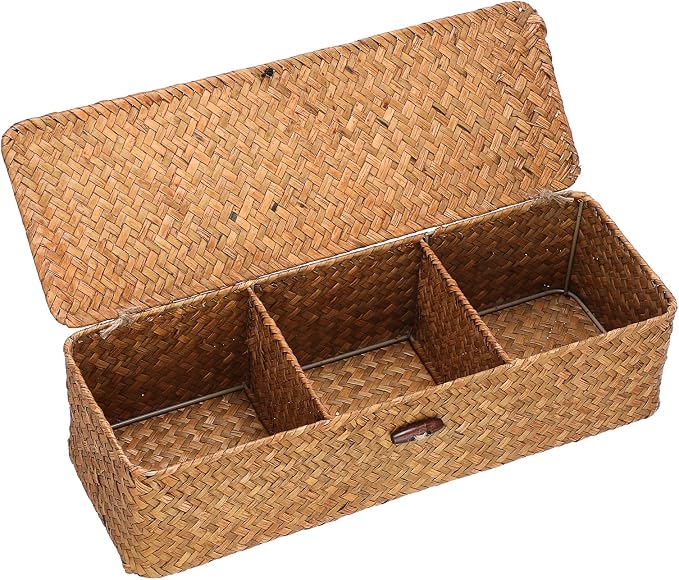 Hipiwe Handwoven Wicker Basket Box Rectangular Wardrobe Home Organizer - Image 9