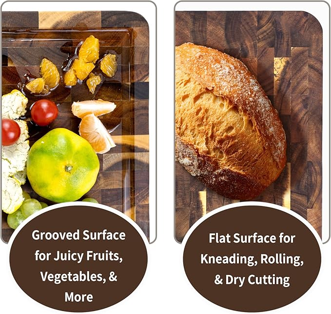 Utoplike Large Acacia Cutting Board 22 x 16 inch, End Grain Largest Wooden - Image 5