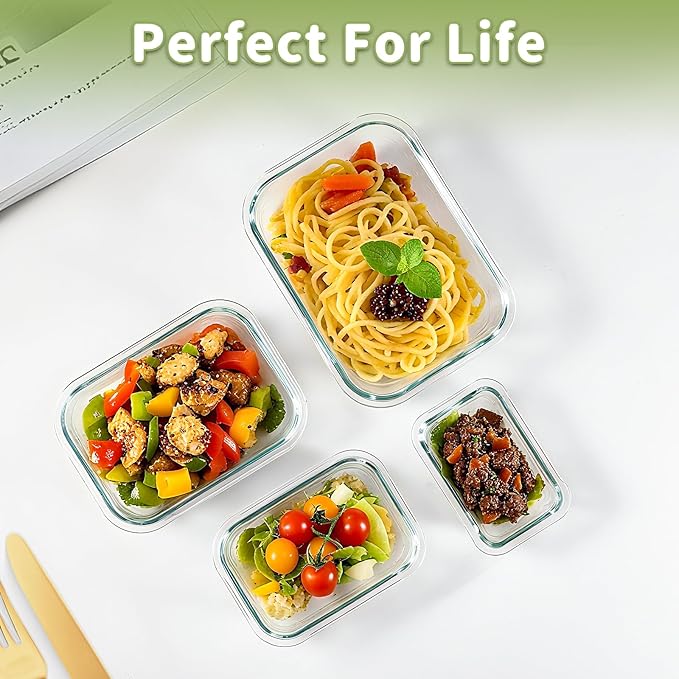 8 Pack Borosilicate Glass Food Storage Containers - Image 6