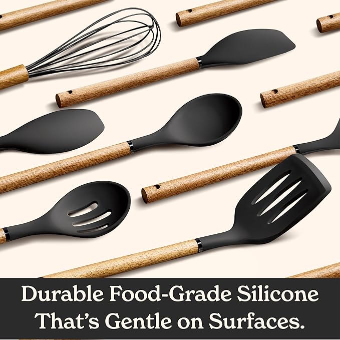 Country Kitchen Non Stick Silicone Utensil Set - Image 4