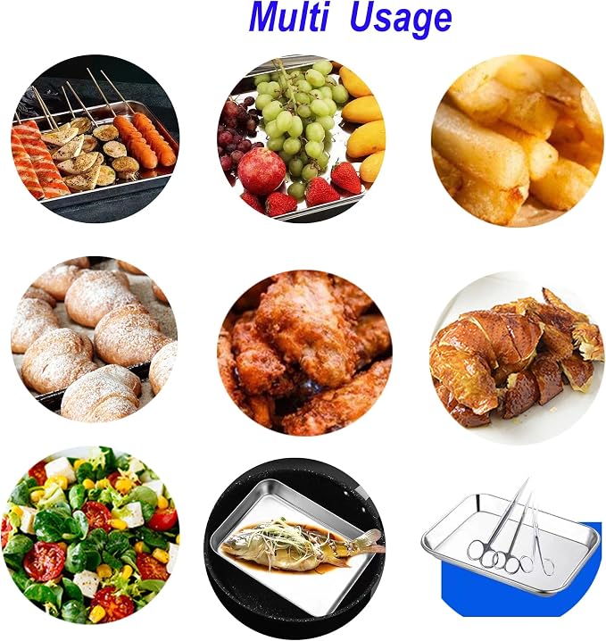 Extra Small Serving Tray in Bulk Stainless Steel 304 Little Tiny Baking Sheet - Image 6