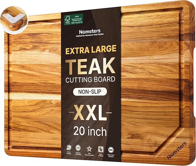 Extra Large Teak Wood Cutting Board by Unknown