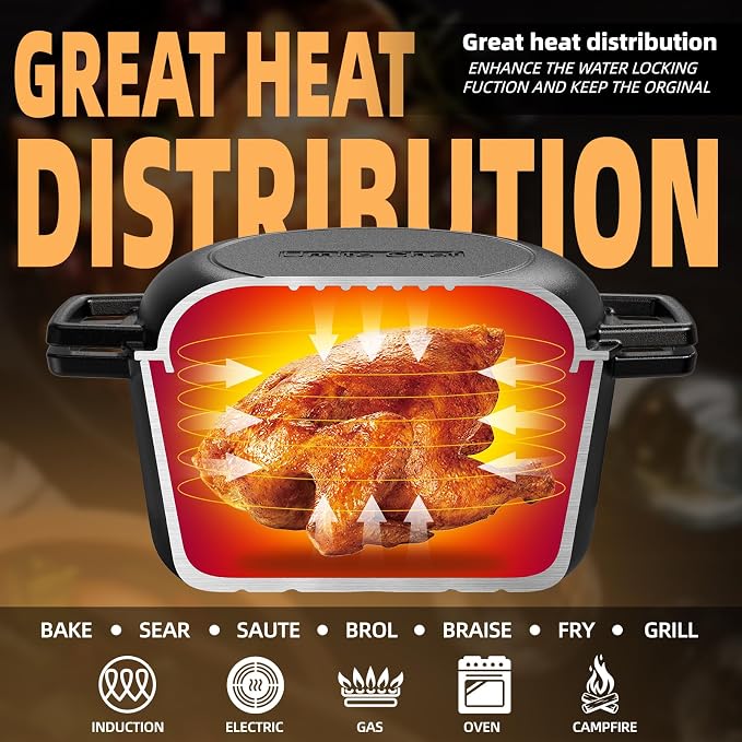 Cast Iron Dutch Oven Pot with Skillet Lid – Pre-Seasoned – Skillet Lid Cooking - Image 4