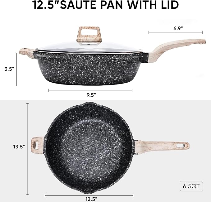 CAROTE 12.5 Inch Nonstick Deep Frying Pan - Image 2