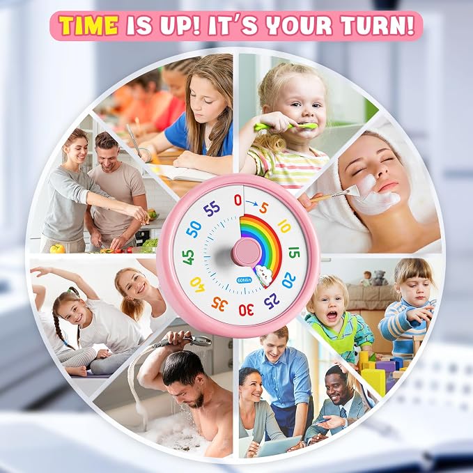 HIPPIH Visual Timer for Kids, 60 Minute Countdown Timers for Classroom Kitchen - Image 9