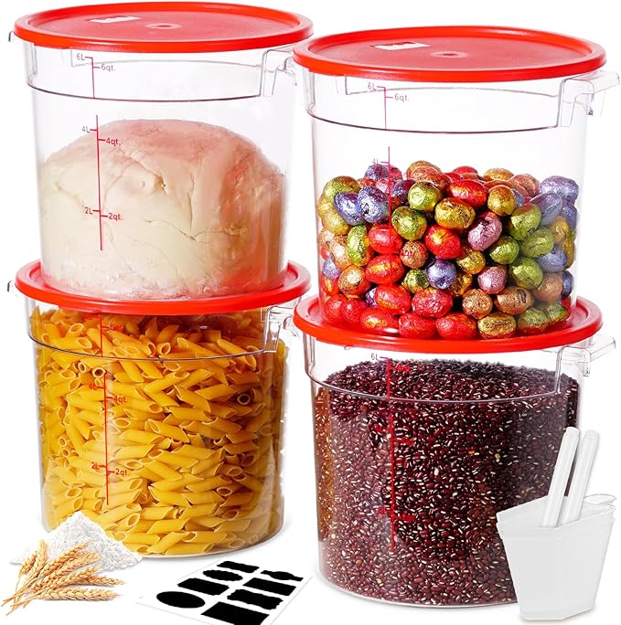 6QT NSF Round Food Storage Containers by SVKLHY