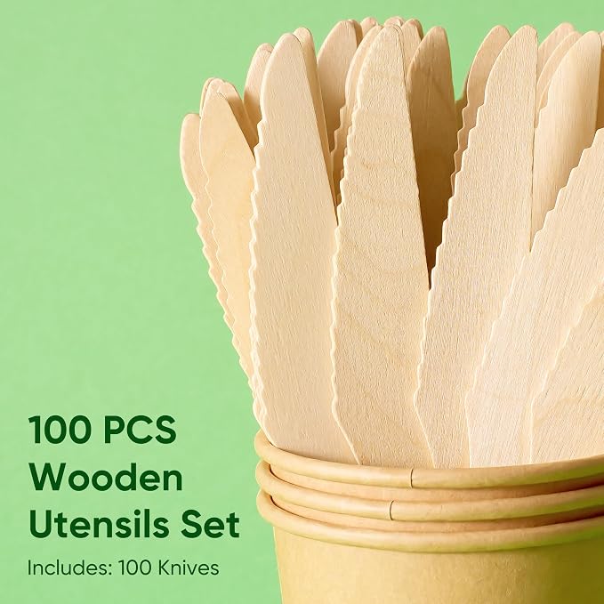 Disposable Wooden Utensils Set, Compostable Utensils, Disposable Cutlery - Image 6