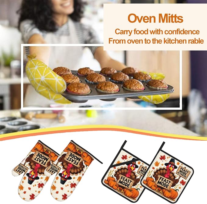 Turkey Oven Mitts with Matching Potholders - Image 7