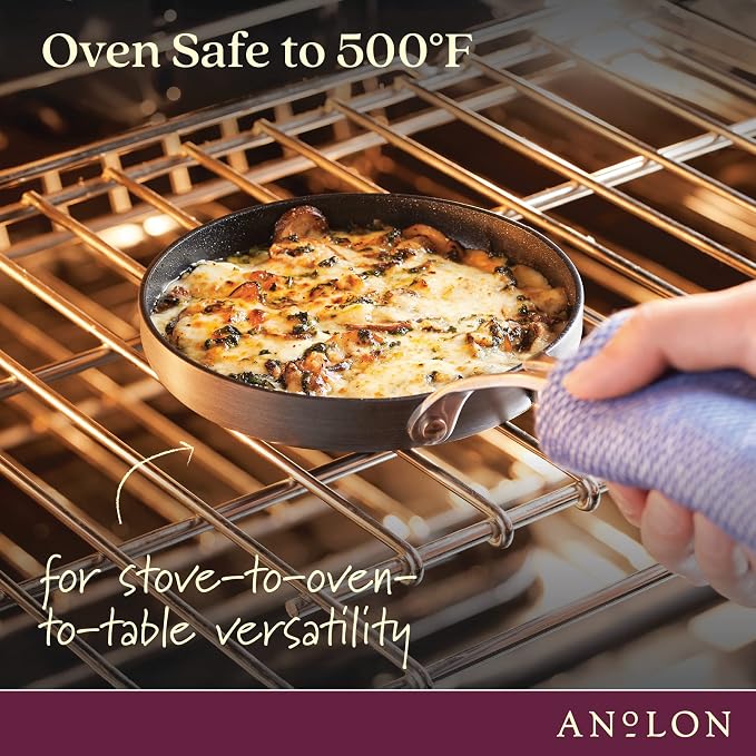 Anolon Hard Anodized Nonstick Mini Skillet/Frying/Egg Pan, Stainless Steel - Image 4